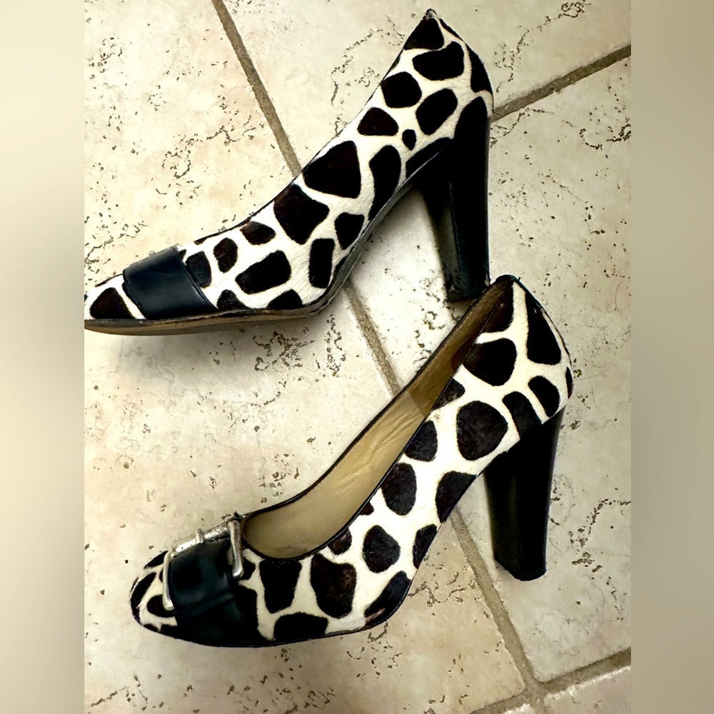 Michael Kors Black and White Patterned Loafers